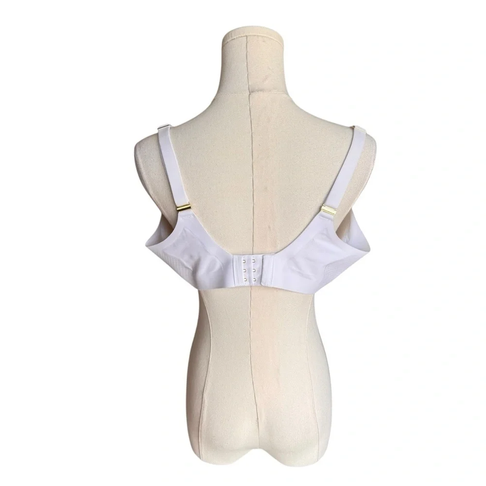 Honeylove - Crossover Bra White Wireless Smooth Support Sz 38 D